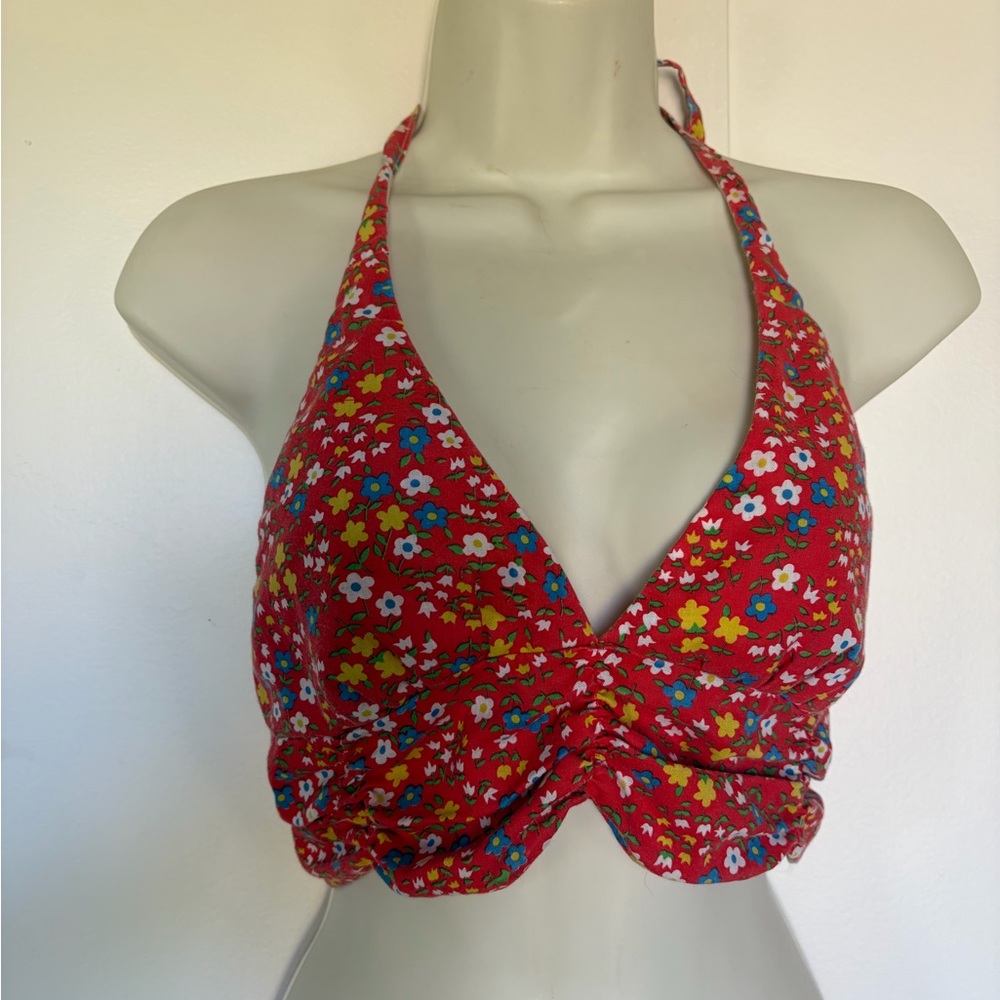 70’s Vintage JCPenney Red  Floral halter top